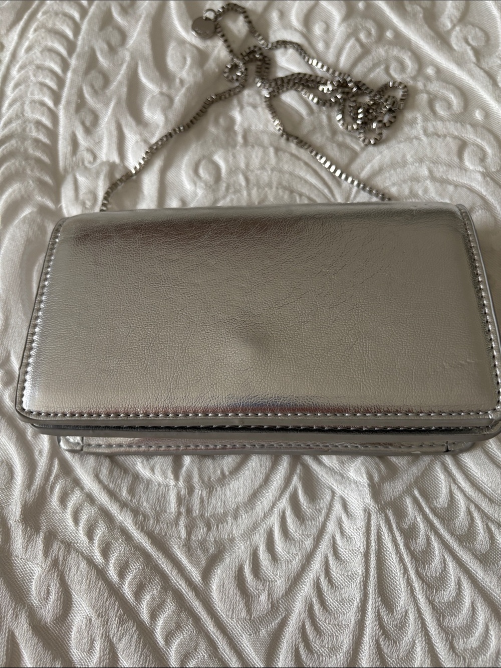 Mango Metallic Silver Crossbody Bag